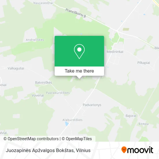 Карта Juozapinės Apžvalgos Bokštas