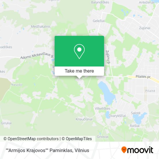 Карта ""Armijos Krajovos"" Paminklas