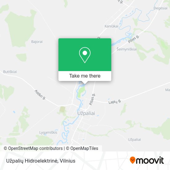 Карта Užpalių Hidroelektrinė