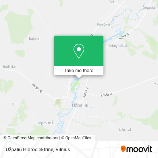 Карта Užpalių Hidroelektrinė