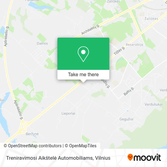 Карта Treniravimosi Aikštelė Automobiliams