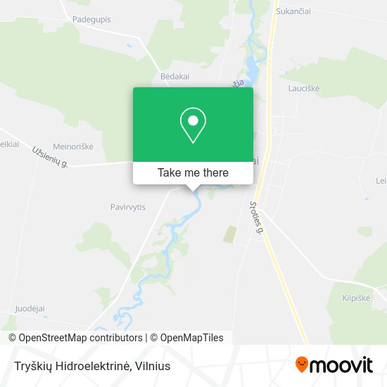 Карта Tryškių Hidroelektrinė