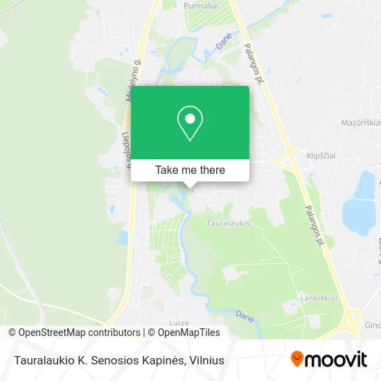 Карта Tauralaukio K. Senosios Kapinės