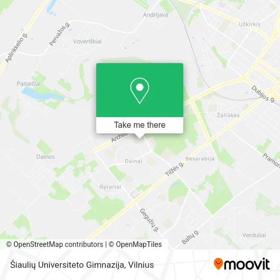 Карта Šiaulių Universiteto Gimnazija