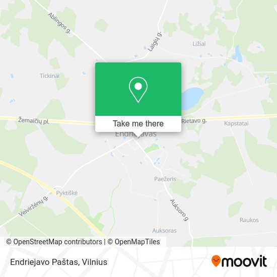 Карта Endriejavo Paštas