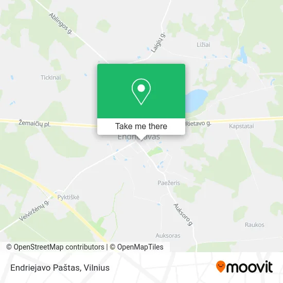 Карта Endriejavo Paštas