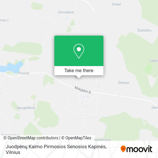 Карта Juodpėnų Kaimo Pirmosios Senosios Kapinės