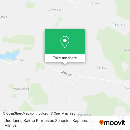 Карта Juodpėnų Kaimo Pirmosios Senosios Kapinės