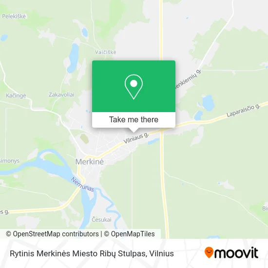 Карта Rytinis Merkinės Miesto Ribų Stulpas