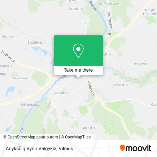 Карта Anykščių Vyno Valgykla