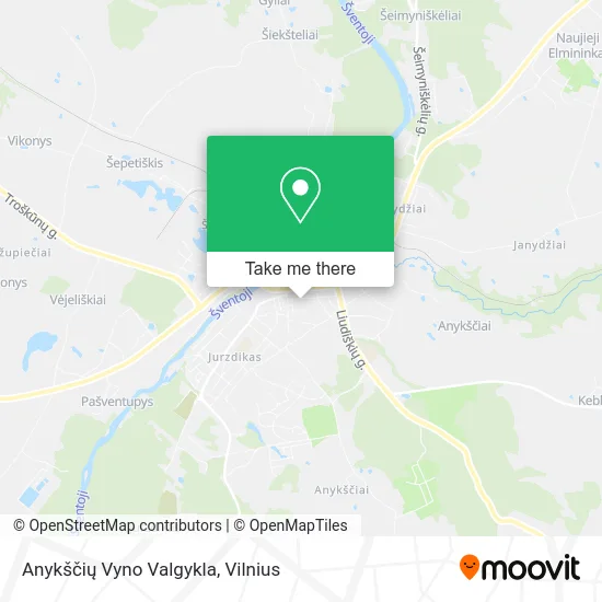 Карта Anykščių Vyno Valgykla