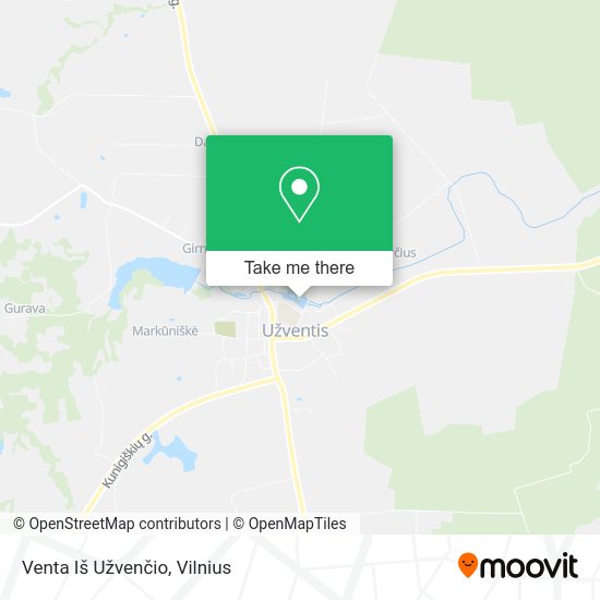 Карта Venta Iš Užvenčio