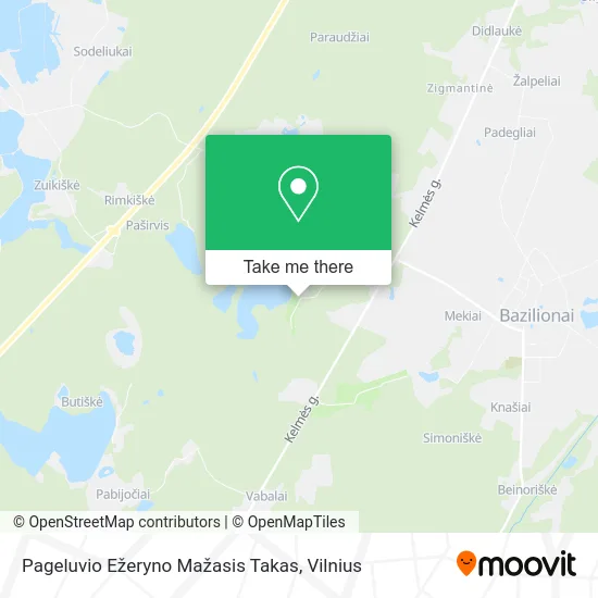 Карта Pageluvio Ežeryno Mažasis Takas