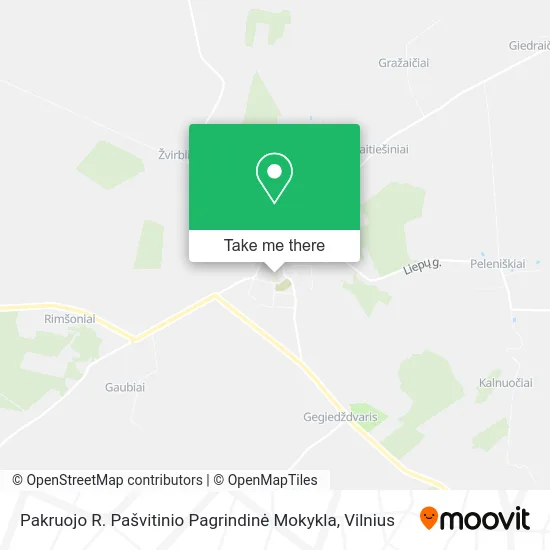 Карта Pakruojo R. Pašvitinio Pagrindinė Mokykla