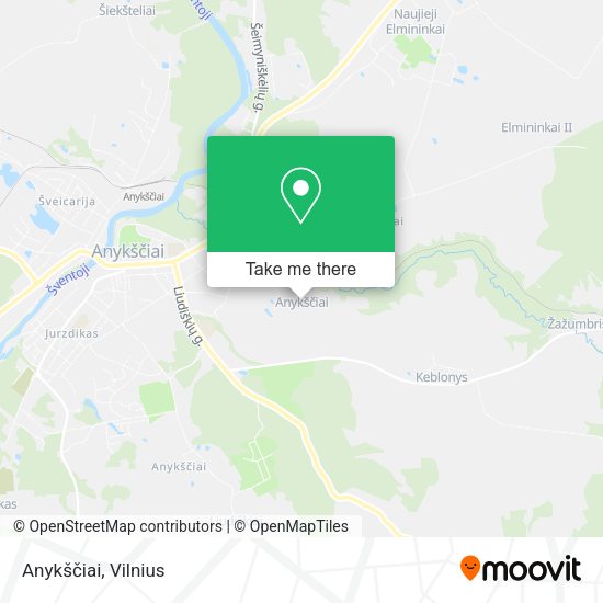 Карта Anykščiai
