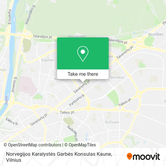 Карта Norvegijos Karalystės Garbės Konsulas Kaune