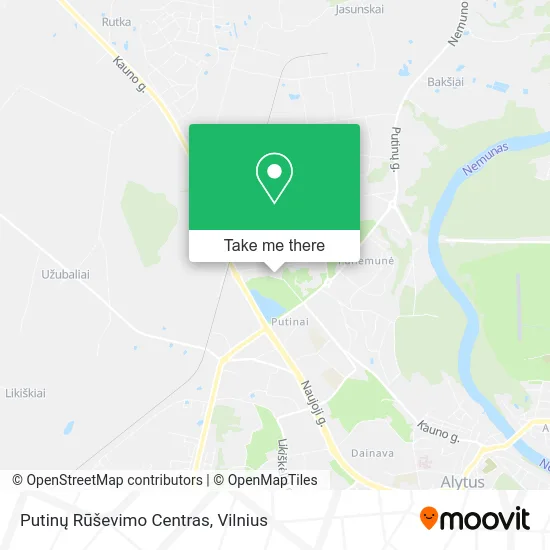 Карта Putinų Rūševimo Centras