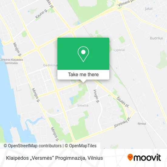 Карта Klaipėdos „Versmės“ Progimnazija