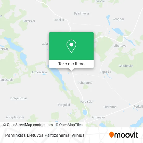Карта Paminklas Lietuvos Partizanams