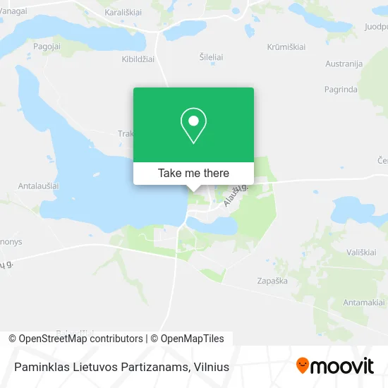 Карта Paminklas Lietuvos Partizanams