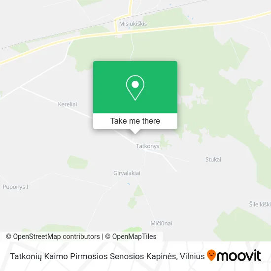 Карта Tatkonių Kaimo Pirmosios Senosios Kapinės