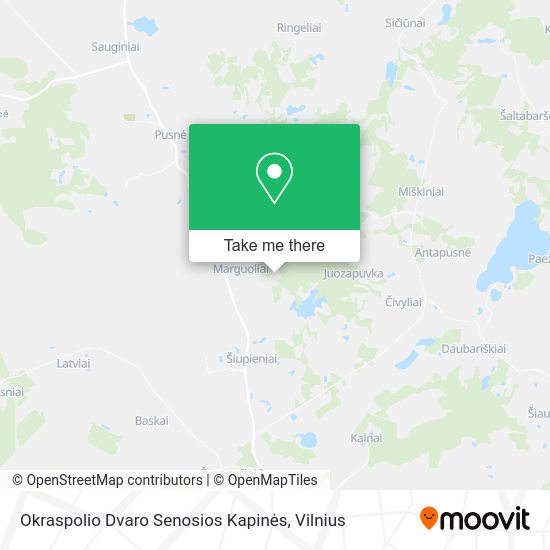 Карта Okraspolio Dvaro Senosios Kapinės