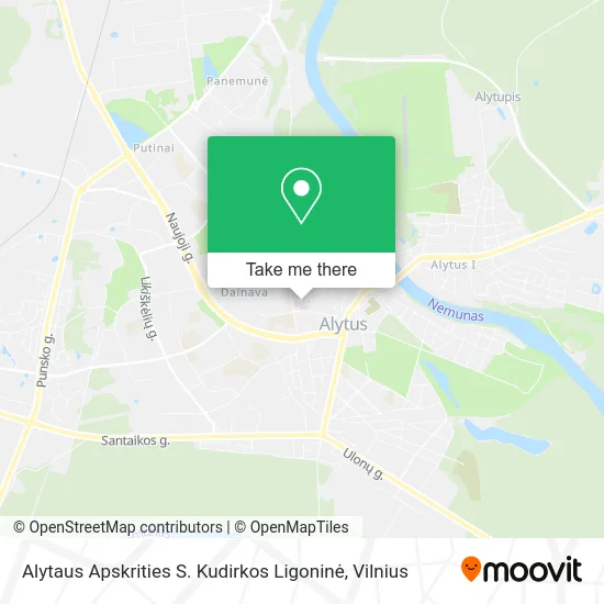 Карта Alytaus Apskrities S. Kudirkos Ligoninė