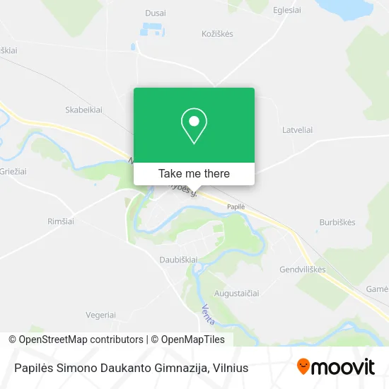 Карта Papilės Simono Daukanto Gimnazija