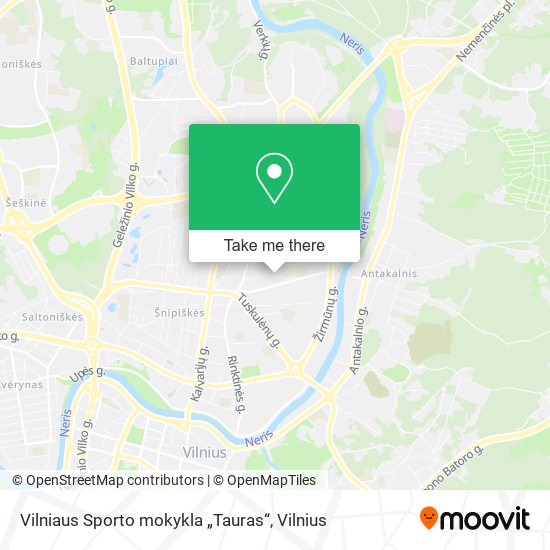 Vilniaus Sporto mokykla „Tauras“ map