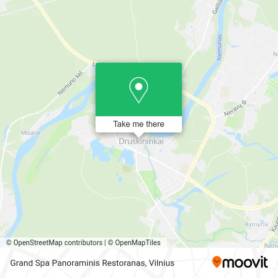 Карта Grand Spa Panoraminis Restoranas