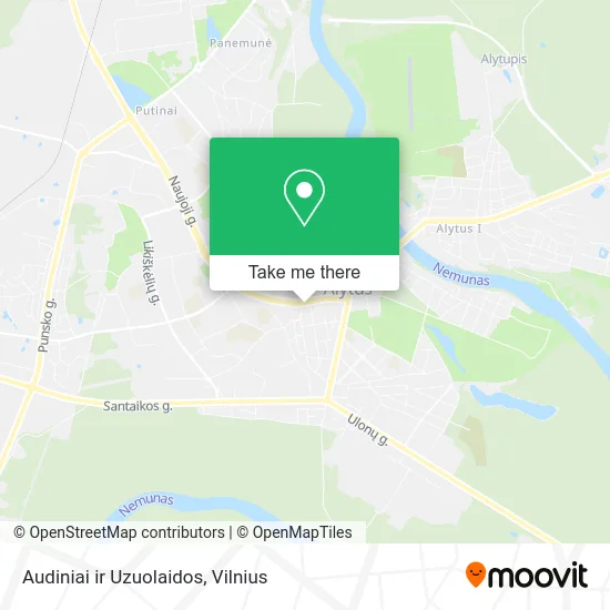 Карта Audiniai ir Uzuolaidos