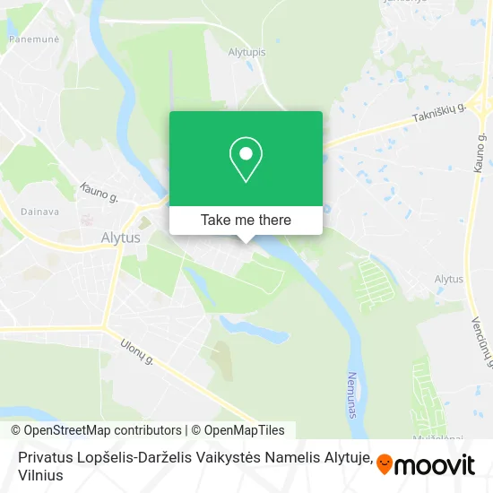 Карта Privatus Lopšelis-Darželis Vaikystės Namelis Alytuje