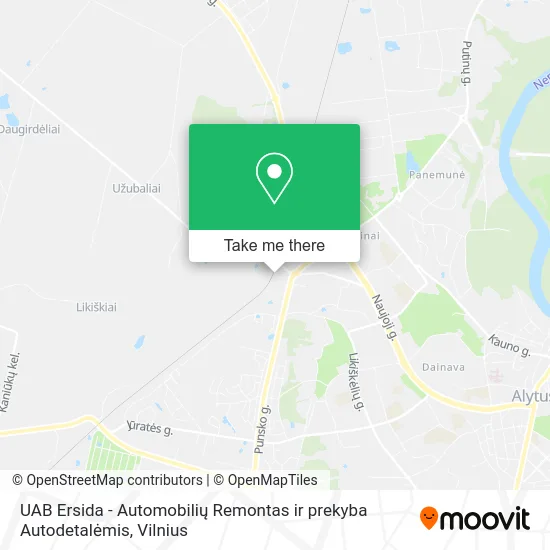 Карта UAB Ersida - Automobilių Remontas ir prekyba Autodetalėmis