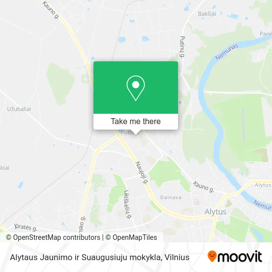 Карта Alytaus Jaunimo ir Suaugusiuju mokykla