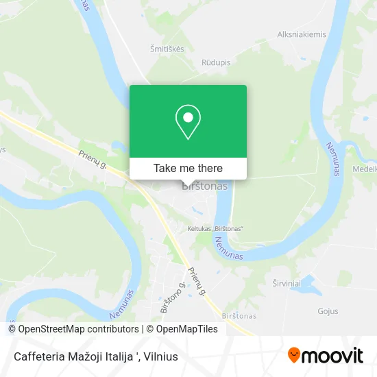 Карта Caffeteria Mažoji Italija '