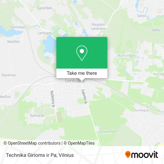 Карта Technika Girioms ir Pa