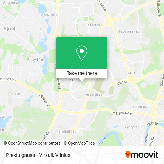 Карта Prekiu gausa - Virsuli