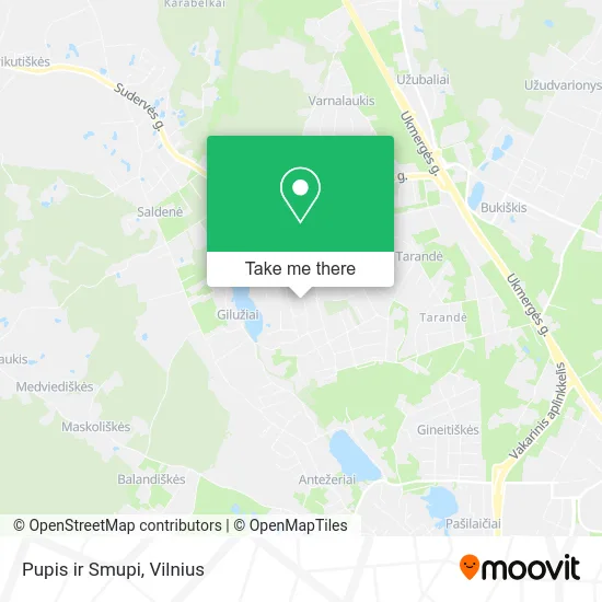 Карта Pupis ir Smupi