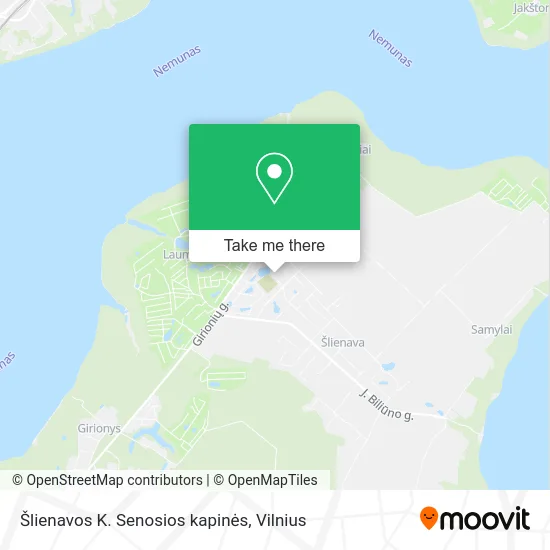 Карта Šlienavos K. Senosios kapinės