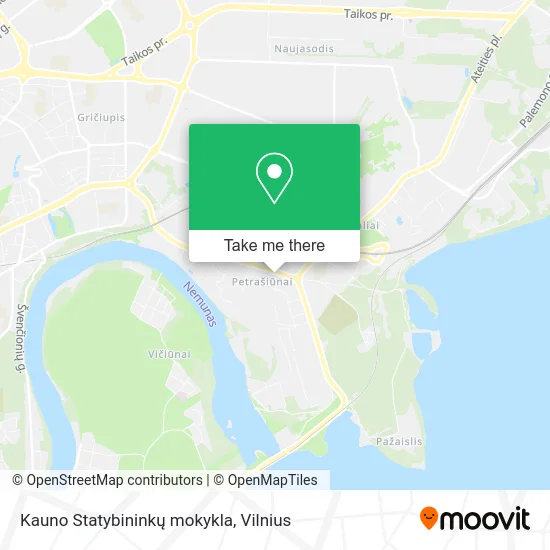 Карта Kauno Statybininkų mokykla