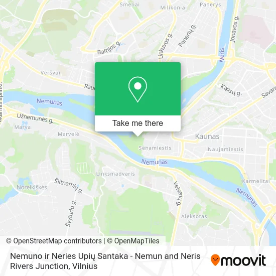 Карта Nemuno ir Neries Upių Santaka - Nemun and Neris Rivers Junction