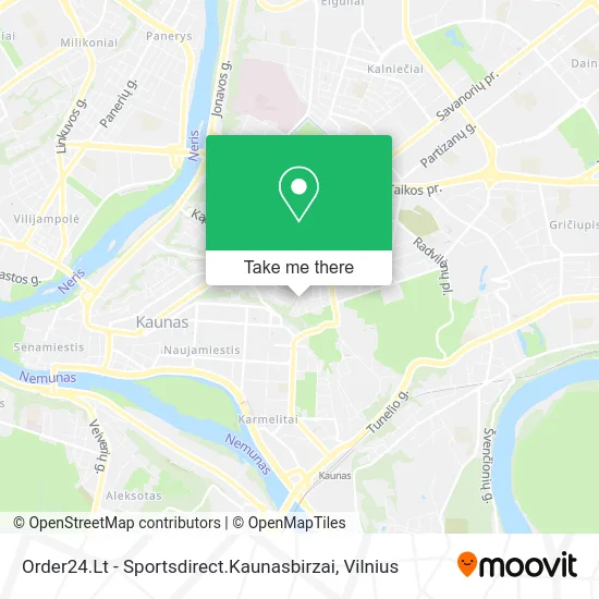 Карта Order24.Lt - Sportsdirect.Kaunasbirzai