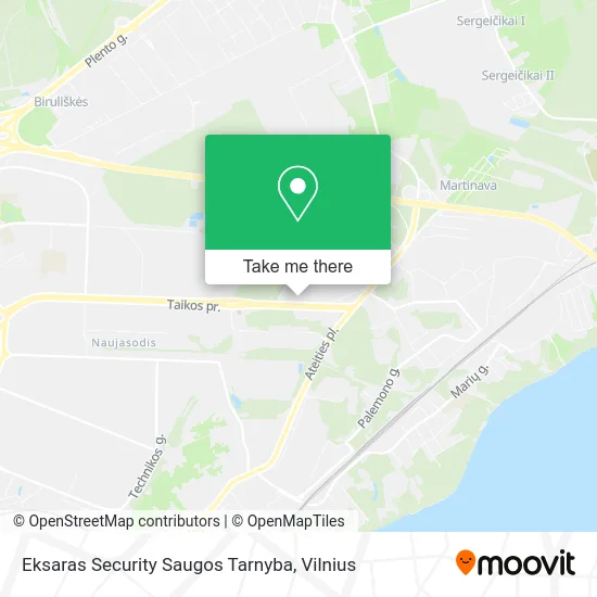 Карта Eksaras Security Saugos Tarnyba