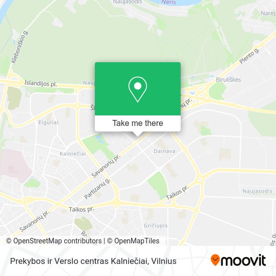 Карта Prekybos ir Verslo centras Kalniečiai