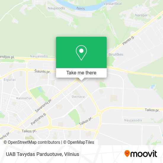 Карта UAB Tavydas Parduotuve
