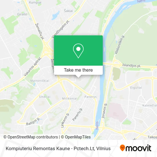 Карта Kompiuteriu Remontas Kaune - Pctech.Lt