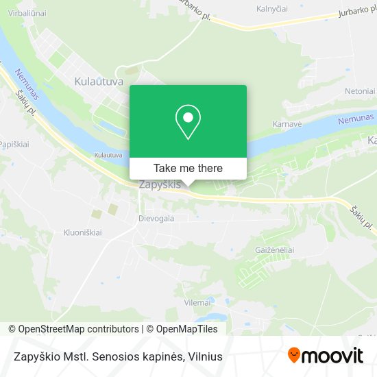 Карта Zapyškio Mstl. Senosios kapinės