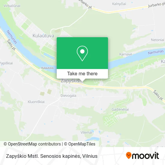 Карта Zapyškio Mstl. Senosios kapinės