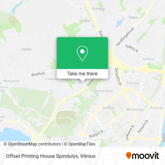 Карта Offset Printing House Spindulys