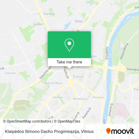 Карта Klaipėdos Simono Dacho Progimnazija